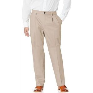Dockers New Big & Tall Pants Mens Size 52x30 Khaki Chino Classic Pleated Slacks